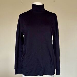 Lands' End Classic Black Turtleneck Sweater